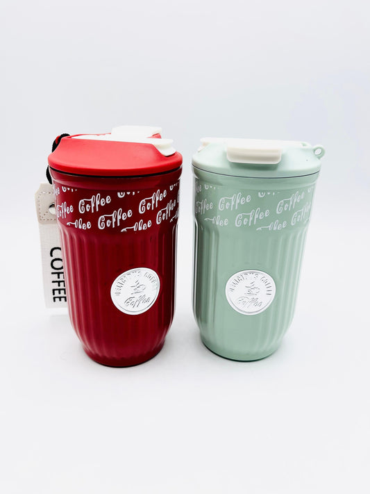 Premium Ribbed Coffee Travel Mug – 400ml