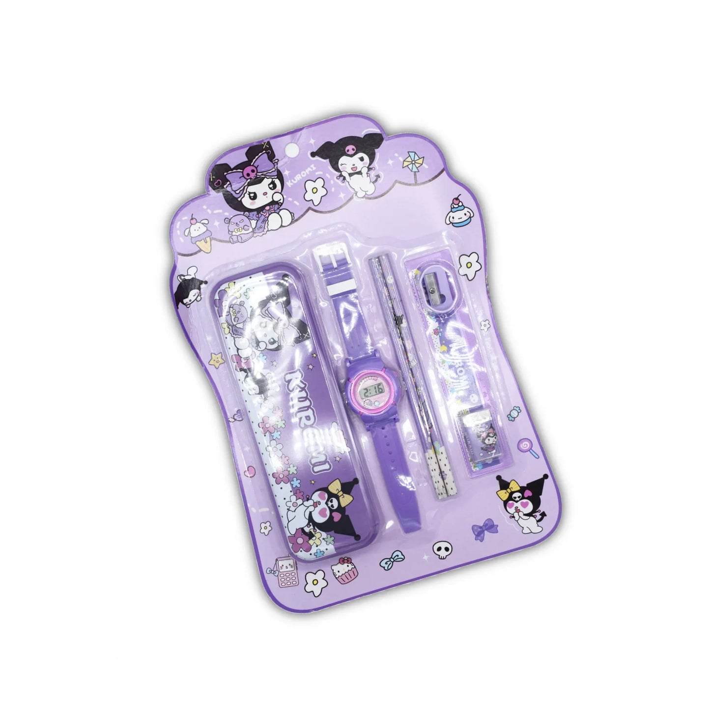 Kuromi Themed Stationery Gift Set - 7-in-1