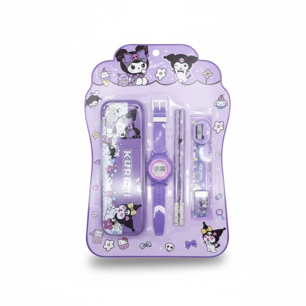 Kuromi Themed Stationery Gift Set - 7-in-1