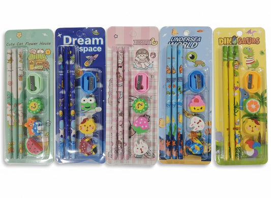 Characters Themed Pencil Set - 7-in-1