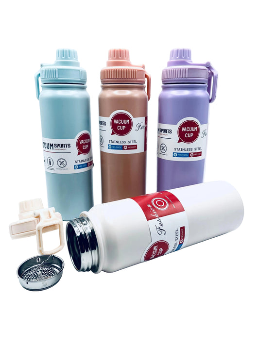 Insulated Stainless Steel Sports Vacuum Flask with Stainer - 800ml